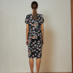 Reversible Basic Blouse II with black floral prints and solid beige