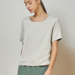 Reversible Basic Blouse I with light grey and black