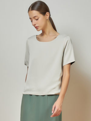 Reversible Basic Blouse I with light grey and black