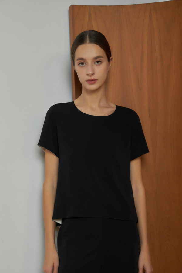 Reversible Basic Blouse II with light grey and black (reverse side)