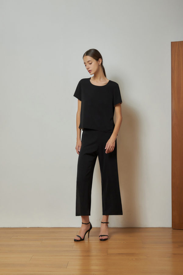 Reversible Signature Pants with solid beige and black (reverse side)
