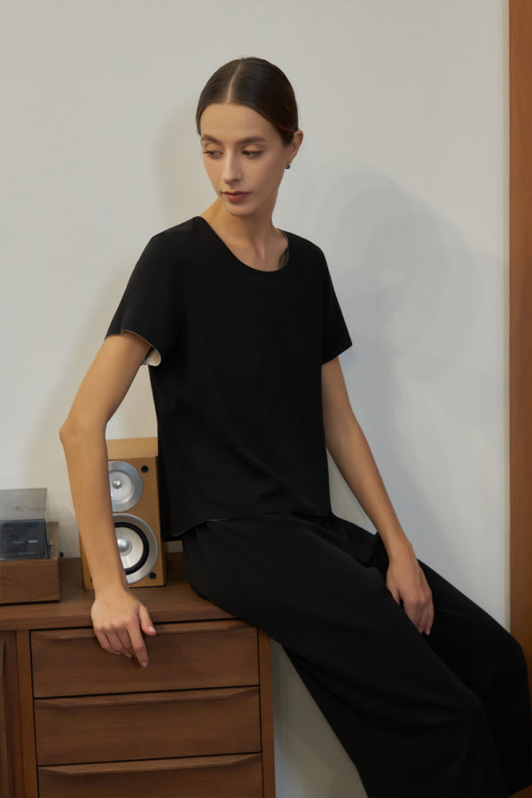 Reversible Basic Blouse II with light grey and black