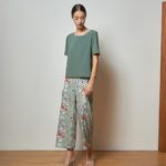 Reversible Basic Blouse I with bw polka dots and light green