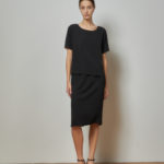 Reversible Midi Pencil Skirt with light green and black