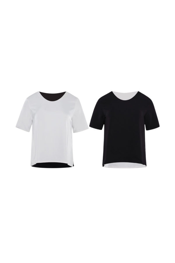 Reversible Basic Blouse I with light grey and black (reverse side)