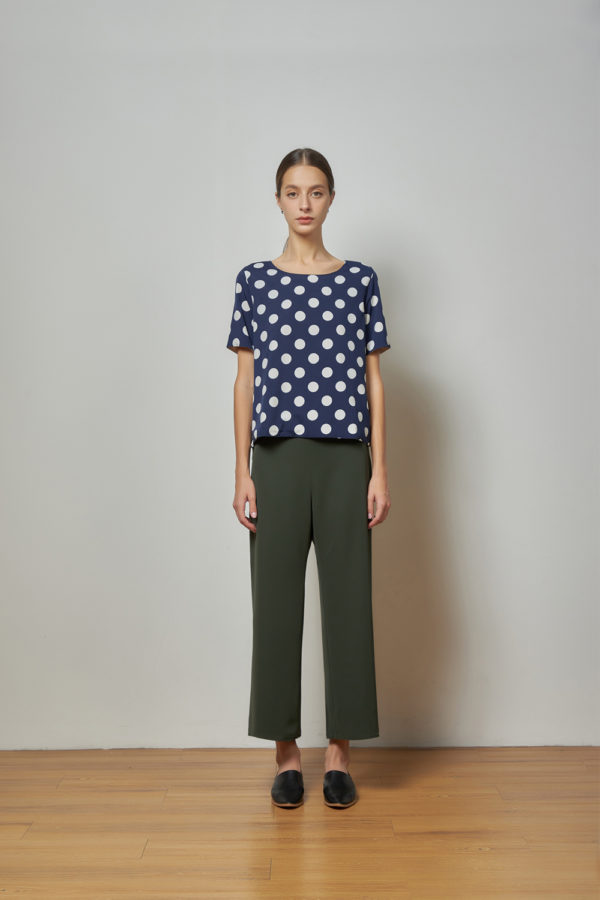Reversible Signature Pants with dark green and black