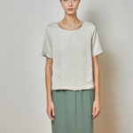 Reversible Midi Pencil Skirt with light green and black