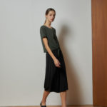 Reversible Cropped Wide Leg Pants with black floral prints and black