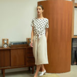 Reversible Cropped Wide Leg Pants with light grey and solid beige