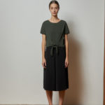 Reversible Cropped Wide Leg Pants with black floral prints and black