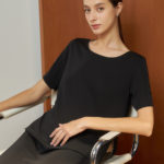 Reversible Basic Blouse I with light grey and black (reverse side)