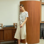 Reversible Cropped Wide Leg Pants with light grey and solid beige