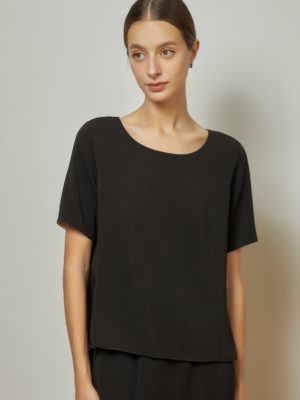 Reversible Basic Blouse I with light grey and black (reverse side)