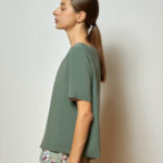 Reversible Basic Blouse I with bw polka dots and light green