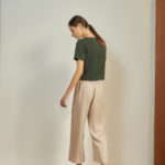 Reversible Signature Pants with bw polka dots and solid beige