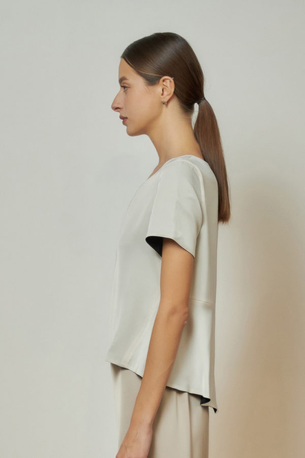 Reversible Basic Blouse II with light grey and black