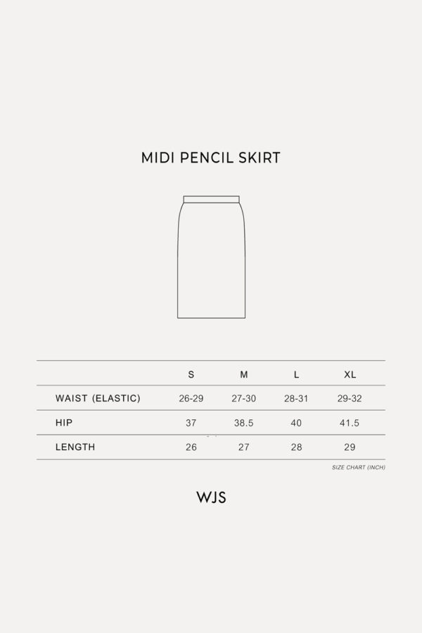 Reversible Midi Pencil Skirt with pink nude and black (reverse side)